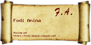 Fodi Anina névjegykártya